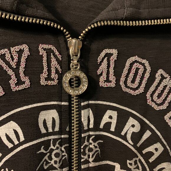 Vintage Y2K Womens Marymount College Bling Jacket Size M Full Zip Fleece Rivets - Picture 5 of 9